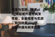 探索与实践，使用ping网站插件提升网页性能，全面探索与实战，如何利用ping网站插件提升网页性能