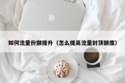 如何流量份额提升（怎么提高流量封顶额度）