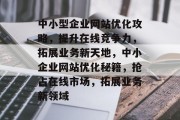 中小型企业网站优化攻略，提升在线竞争力，拓展业务新天地，中小企业网站优化秘籍，抢占在线市场，拓展业务新领域
