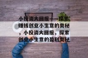 小投资大回报——探索赚钱创业小生意的奥秘，小投资大回报，探索创业小生意的盈利奥秘