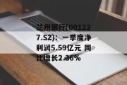 兰州银行(001227.SZ)：一季度净利润5.59亿元 同比增长2.36%
