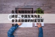 在东海赚取财富的可能途径，中国东海淘金，合法且稳健的财富获取方式