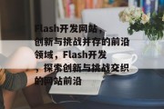 Flash开发网站，创新与挑战并存的前沿领域，Flash开发，探索创新与挑战交织的网站前沿