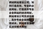 揭秘网站建设公司，如何打造高效、专业的企业网站，打造高效专业企业网站的秘诀揭秘，网站建设公司实战攻略，高效专业企业网站打造秘诀，网站建设公司实战攻略大揭秘
