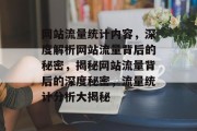 网站流量统计内容，深度解析网站流量背后的秘密，揭秘网站流量背后的深度秘密，流量统计分析大揭秘