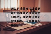 网站月流量多少才算正常？揭秘网站流量背后的秘密，网站月流量正常值揭秘，流量背后的奥秘