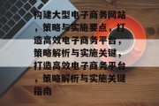 构建大型电子商务网站，策略与实施要点，打造高效电子商务平台，策略解析与实施关键，打造高效电子商务平台，策略解析与实施关键指南