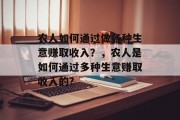 农人如何通过做各种生意赚取收入?,农人是如何通过多种生意赚取收入的? 农人如何通过做各种生意赚取收入?,农人是如何通过多种生意赚取收入的?