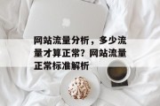 网站流量分析，多少流量才算正常？网站流量正常标准解析