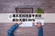 基瓦尼科技盘中异动 股价大涨5.00%