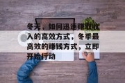 冬天，如何迅速赚取收入的高效方式，冬季最高效的赚钱方式，立即开始行动