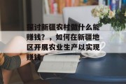探讨新疆农村做什么能赚钱？，如何在新疆地区开展农业生产以实现赚钱