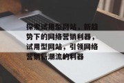 探索试用型网站，新趋势下的网络营销利器，试用型网站，引领网络营销新潮流的利器