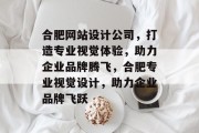 合肥网站设计公司，打造专业视觉体验，助力企业品牌腾飞，合肥专业视觉设计，助力企业品牌飞跃