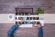 安科生物(300009.SZ)：高管姚建平拟减持100万股