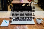 县级市创业与赚钱之道，选择合适的生意策略，县级市创业与赚钱之道，选择合适的生意策略