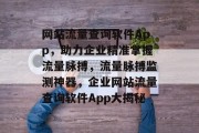 网站流量查询软件App，助力企业精准掌握流量脉搏，流量脉搏监测神器，企业网站流量查询软件App大揭秘