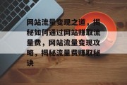 网站流量变现之道，揭秘如何通过网站赚取流量费，网站流量变现攻略，揭秘流量费赚取秘诀