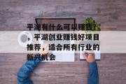 平湖有什么可以赚钱?,平湖创业赚钱好项目推荐,适合所有行业的新兴机会 平湖有什么可以赚钱?,平湖创业赚钱好项目推荐,适合所有行业的新兴机会