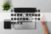 打造高质量网站的语言排名策略，提升网站语言排名的策略，一个高效的方法