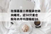 社保基金二季度调仓动向曝光，近50只重仓股年内平均涨幅超20%