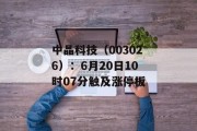 中晶科技（003026）：6月20日10时07分触及涨停板