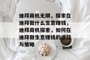 迪拜商机无限，探索在迪拜做什么生意赚钱，迪拜商机探索，如何在迪拜做生意赚钱的途径与策略