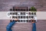 快速提升网站流量的五大秘籍，助你一夜成名！网站流量倍增攻略，五大秘籍助你快速成名