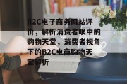 B2C电子商务网站评价，解析消费者眼中的购物天堂，消费者视角下的B2C电商购物天堂解析