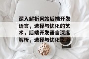 深入解析网站后端开发语言，选择与优化的艺术，后端开发语言深度解析，选择与优化之道