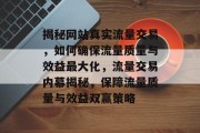 揭秘网站真实流量交易，如何确保流量质量与效益最大化，流量交易内幕揭秘，保障流量质量与效益双赢策略