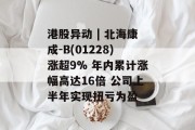 港股异动 | 北海康成-B(01228)涨超9% 年内累计涨幅高达16倍 公司上半年实现扭亏为盈