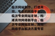 临沂网站制作，打造高效、专业的网络平台，临沂专业网站定制，构建高效网络新平台，临沂专业网站定制，高效网络平台解决方案专家