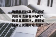 流量背后的真相，我们真的用流量看网站吗？流量真相揭秘，我们如何真正使用网站流量？