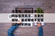 流量网，揭秘还有什么网站值得关注，流量网探秘，盘点那些不容错过的精彩网站