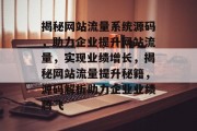 揭秘网站流量系统源码，助力企业提升网站流量，实现业绩增长，揭秘网站流量提升秘籍，源码解析助力企业业绩腾飞