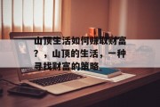 山顶生活如何赚取财富？，山顶的生活，一种寻找财富的策略