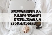 深度解析百度网站录入，优化策略与实战技巧，百度网站高效录入与SEO优化实战攻略