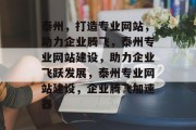泰州，打造专业网站，助力企业腾飞，泰州专业网站建设，助力企业飞跃发展，泰州专业网站建设，企业腾飞加速器