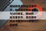 揭秘刷真实网站流量软件，如何提升网站流量与SEO排名，揭秘网站流量软件，高效提升网站流量与SEO排名的秘密
