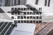 武昌网站制作建设，打造专业、高效的在线平台，武昌专业网站建设，构建高效在线平台新标杆