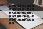 揭秘如何通过有效策略增加网站流量，五大实用方法助力网站繁荣，网站流量增长秘籍，五大策略让你的网站繁荣昌盛