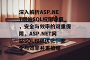 深入解析ASP.NET网站SQL权限设置，安全与效率的双重保障，ASP.NET网站SQL权限优化，安全与效率并重策略