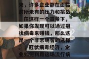 冠状病毒全球大爆发以来,许多企业都在面临前所未有的压力和挑战。在这样一个背景下,如果你发现可以通过冠状病毒来赚钱,那么这是一个非常明智的选择。,冠状病毒经济,企业如何利用这场流行病赚取利润?