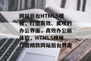 网站后台HTML5模板，打造高效、美观的办公界面，高效办公新体验，HTML5模板打造精致网站后台界面