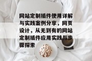网站定制插件使用详解与实践案例分享，网页设计，从无到有的网站定制插件应用实践与步骤探索
