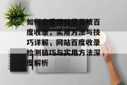 如何查看网站是否被百度收录，实用方法与技巧详解，网站百度收录检测技巧与实用方法深度解析