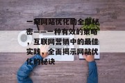 一窥网站优化的全部秘密——一种有效的策略，互联网营销中的最佳实践，全面揭示网站优化的秘诀
