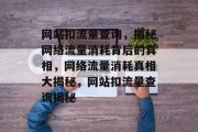 网站扣流量查询，揭秘网络流量消耗背后的真相，网络流量消耗真相大揭秘，网站扣流量查询揭秘