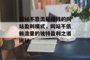 揭秘不靠流量赚钱的网站盈利模式，网站不依赖流量的独特盈利之道揭秘